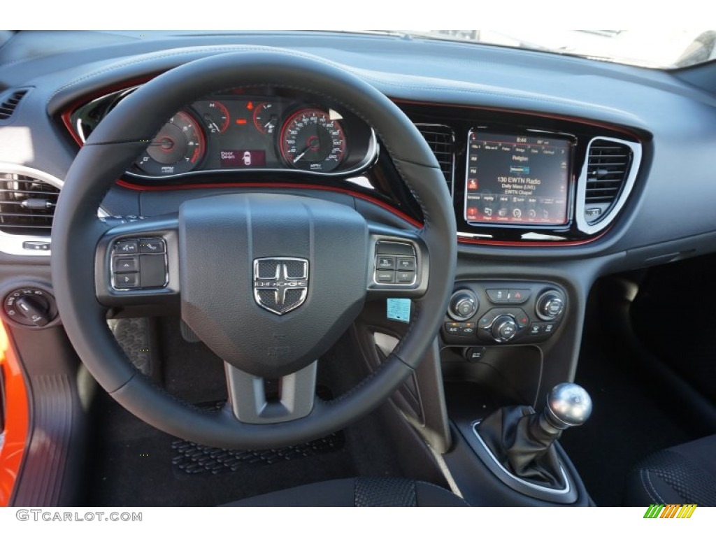 2015 Dart SXT - Vitamin C / Black/Light Tungsten Accent Stitching photo #7