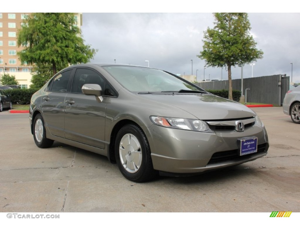 2006 Civic Hybrid Sedan - Galaxy Gray Metallic / Ivory photo #5