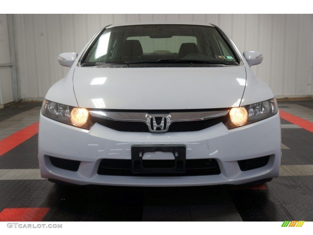 2009 Civic Hybrid Sedan - Spectrum White Pearl / Blue photo #4