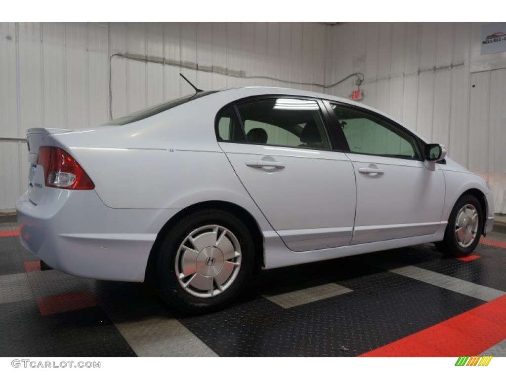 2009 Civic Hybrid Sedan - Spectrum White Pearl / Blue photo #7