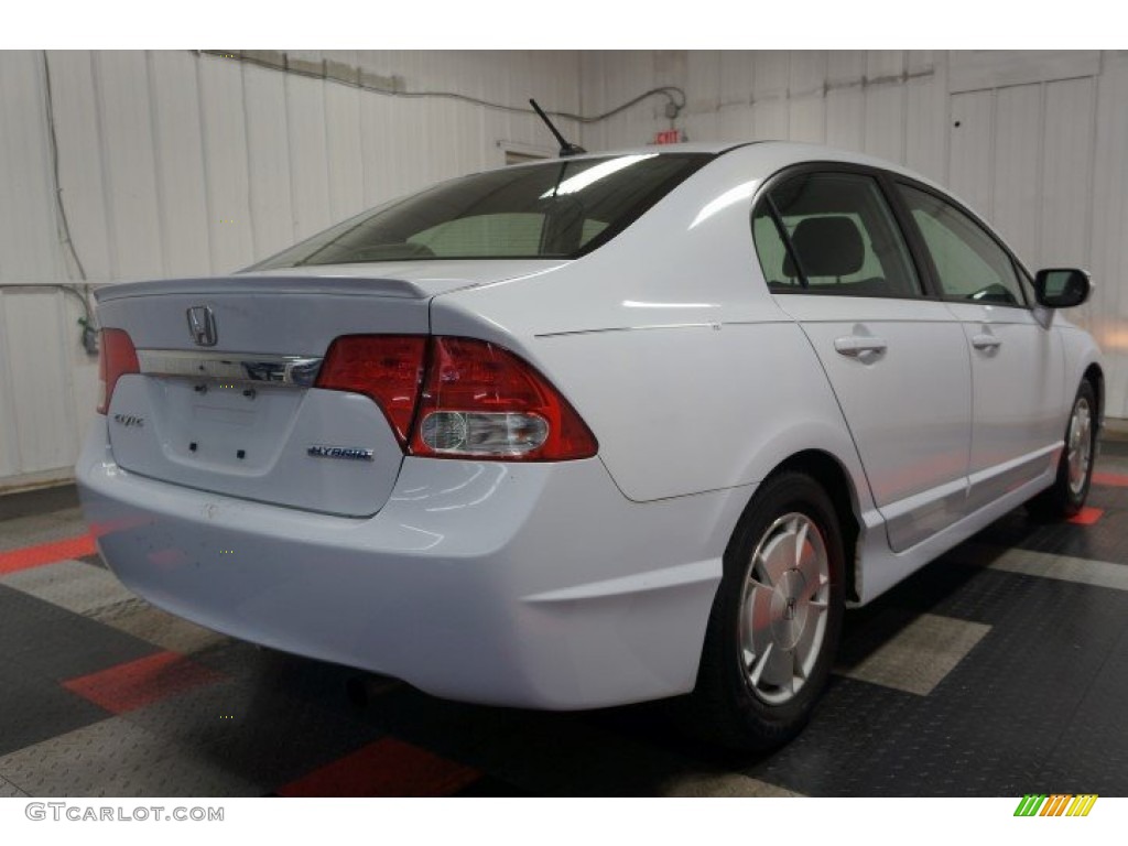 2009 Civic Hybrid Sedan - Spectrum White Pearl / Blue photo #8