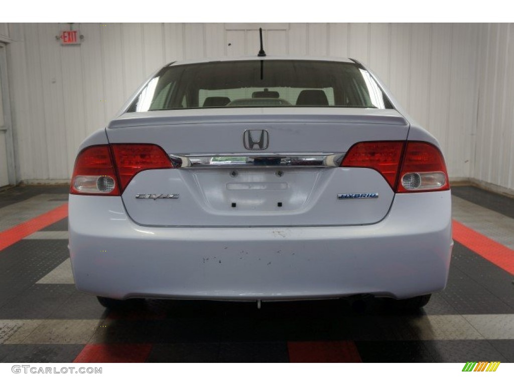 2009 Civic Hybrid Sedan - Spectrum White Pearl / Blue photo #9