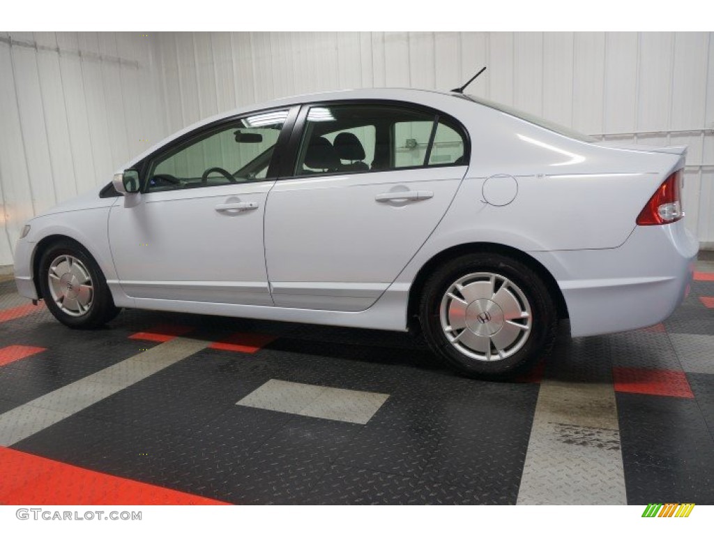 2009 Civic Hybrid Sedan - Spectrum White Pearl / Blue photo #11