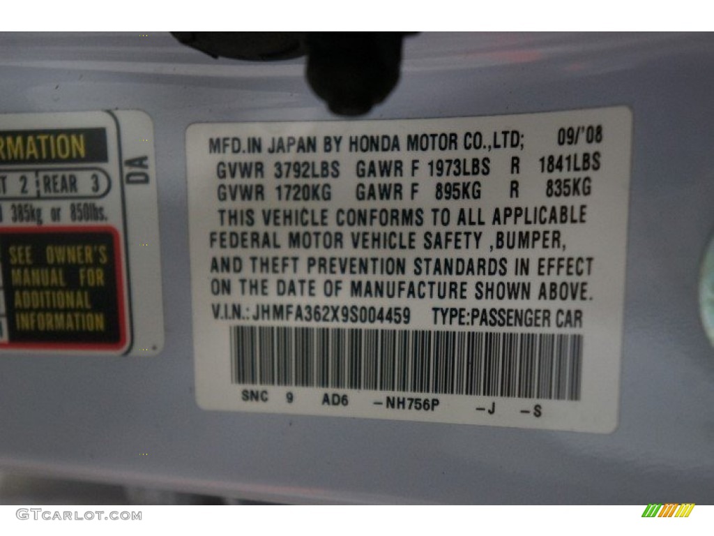 2009 Civic Hybrid Sedan - Spectrum White Pearl / Blue photo #14