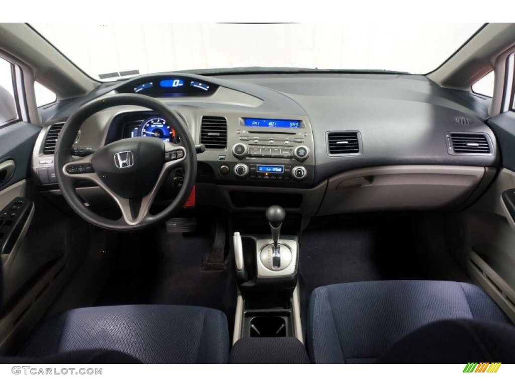 2009 Civic Hybrid Sedan - Spectrum White Pearl / Blue photo #22