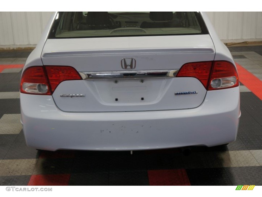 2009 Civic Hybrid Sedan - Spectrum White Pearl / Blue photo #55
