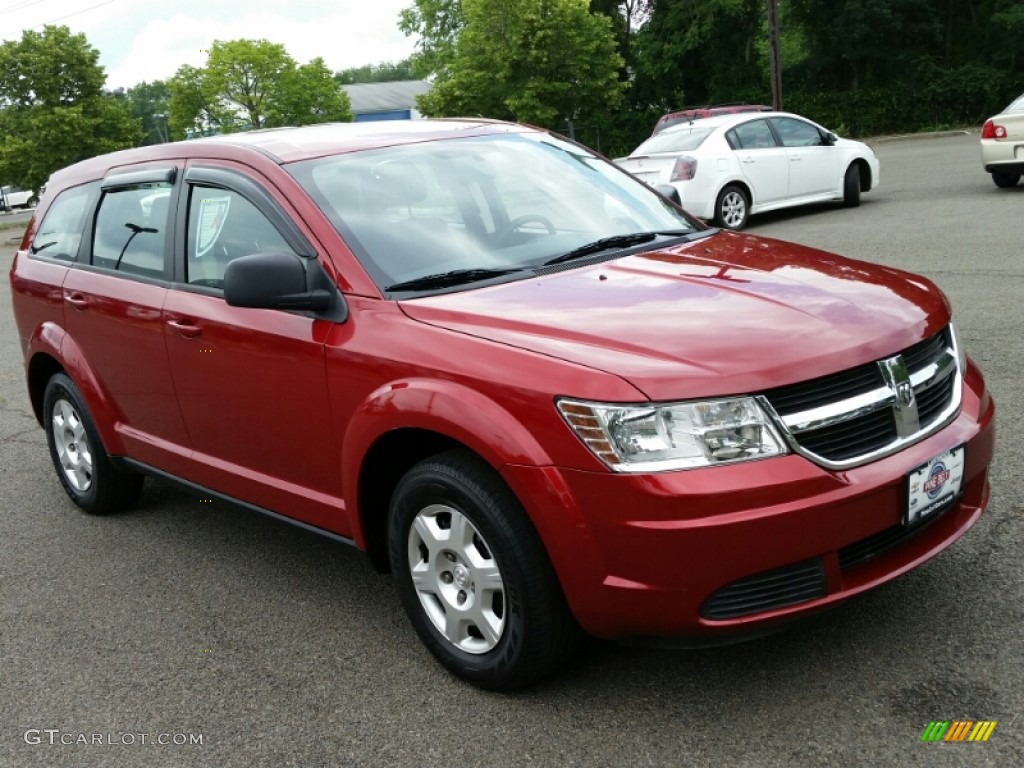 2010 Journey SE - Inferno Red Crystal Pearl Coat / Dark Slate Gray photo #3