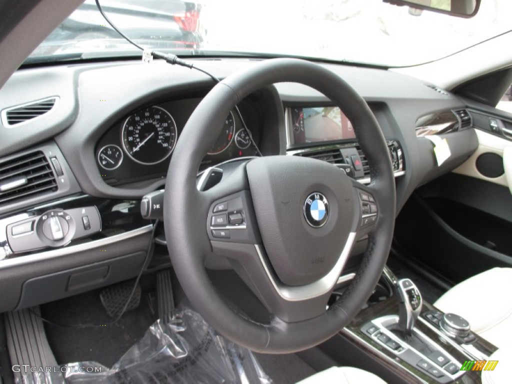2016 BMW X4 xDrive28i Ivory White Steering Wheel Photo #104802772