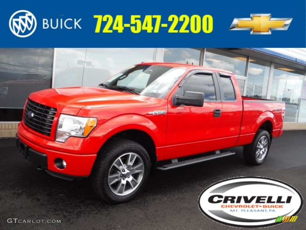 2014 F150 STX SuperCab 4x4 - Race Red / Black photo #1