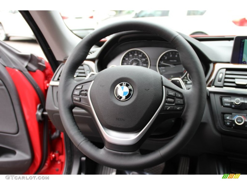 2015 BMW 3 Series 328i xDrive Gran Turismo Black Steering Wheel Photo #104806531