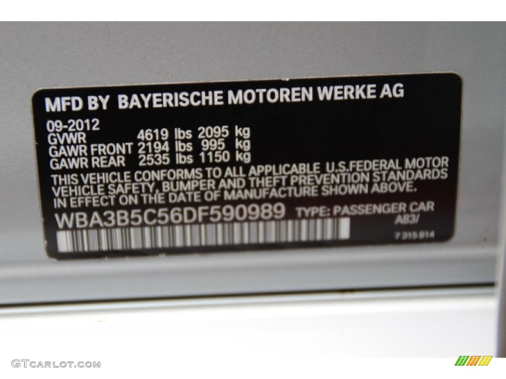 2013 3 Series 328i xDrive Sedan - Glacier Silver Metallic / Black photo #33