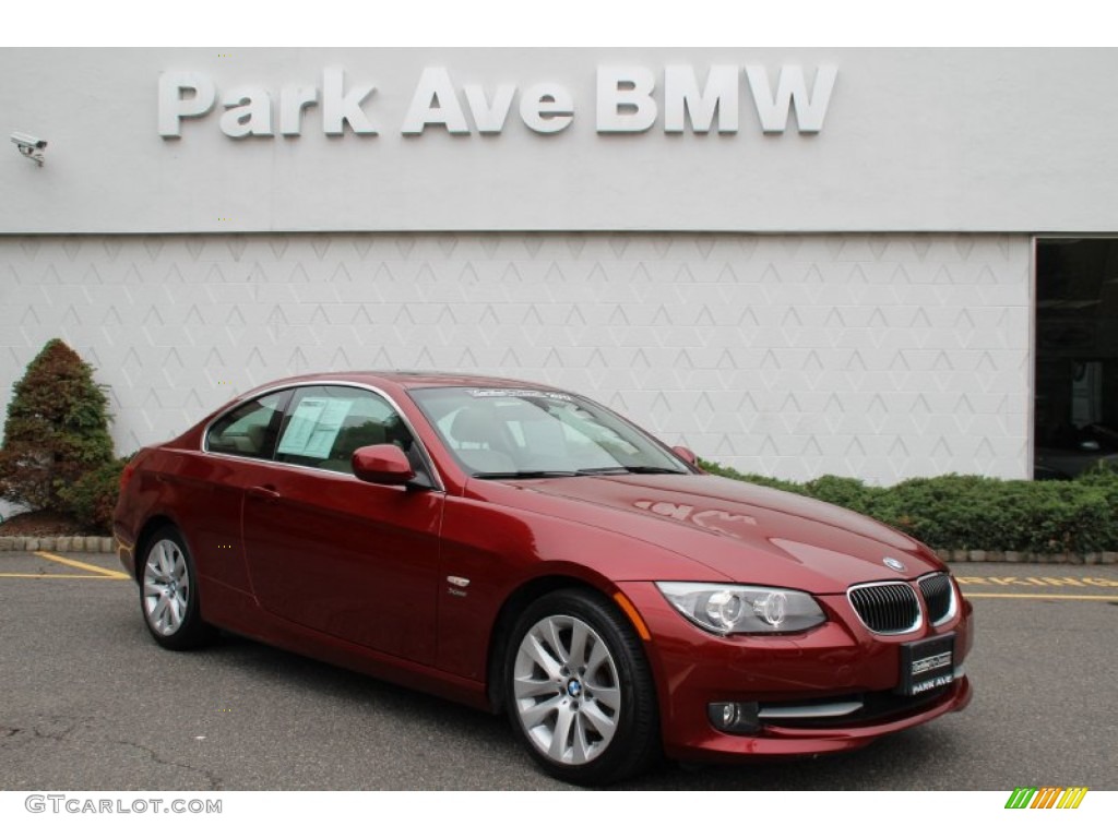 2012 3 Series 328i xDrive Coupe - Vermilion Red Metallic / Oyster/Black photo #1