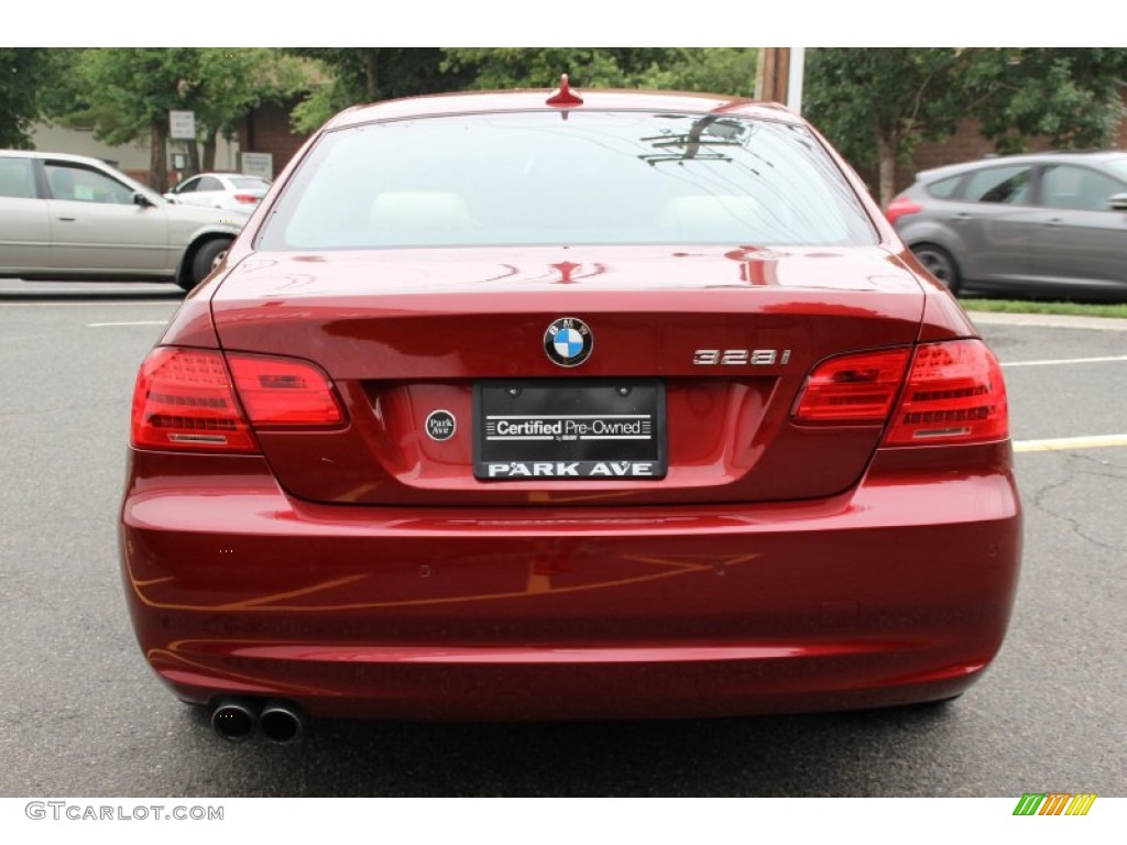 2012 3 Series 328i xDrive Coupe - Vermilion Red Metallic / Oyster/Black photo #4