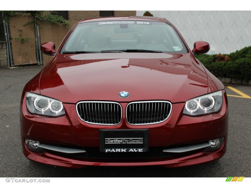 2012 3 Series 328i xDrive Coupe - Vermilion Red Metallic / Oyster/Black photo #7