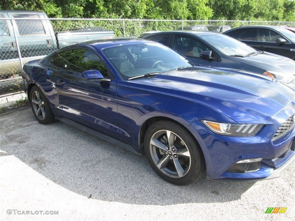 2015 Mustang V6 Coupe - Deep Impact Blue Metallic / Ebony photo #1