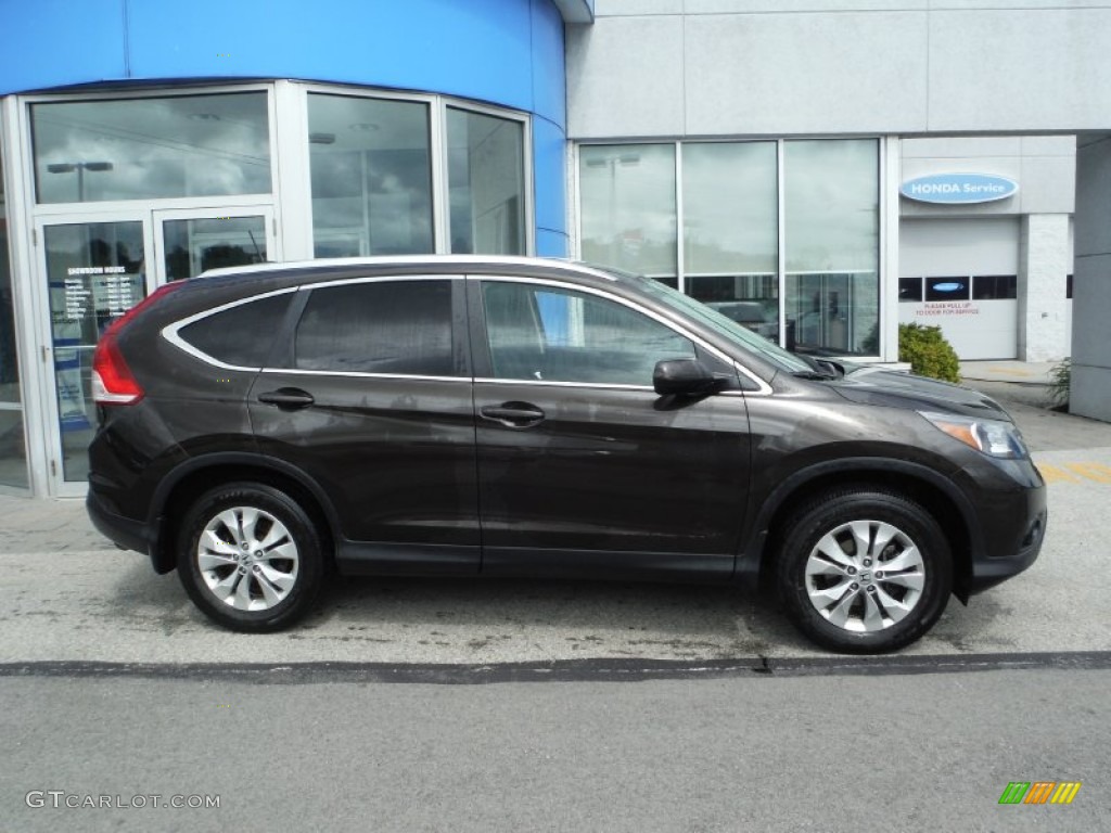 2013 CR-V EX-L AWD - Kona Coffee Metallic / Black photo #2