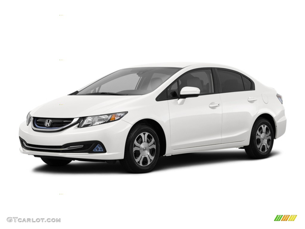 2015 Civic Hybrid Sedan - White Orchid Pearl / Beige photo #19