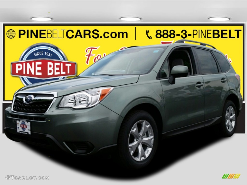 2015 Forester 2.5i Premium - Jasmine Green Metallic / Gray photo #1