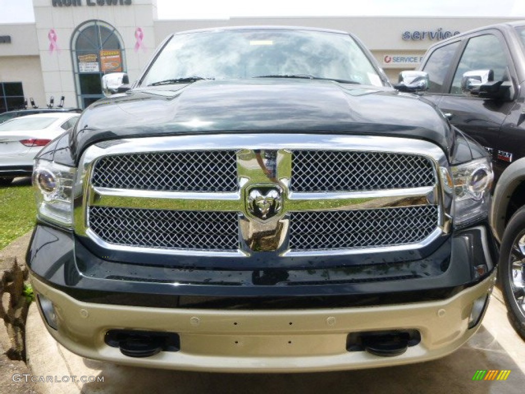 2015 1500 Laramie Long Horn Crew Cab 4x4 - Black Forest Green Pearl / Canyon Brown/Light Frost photo #2