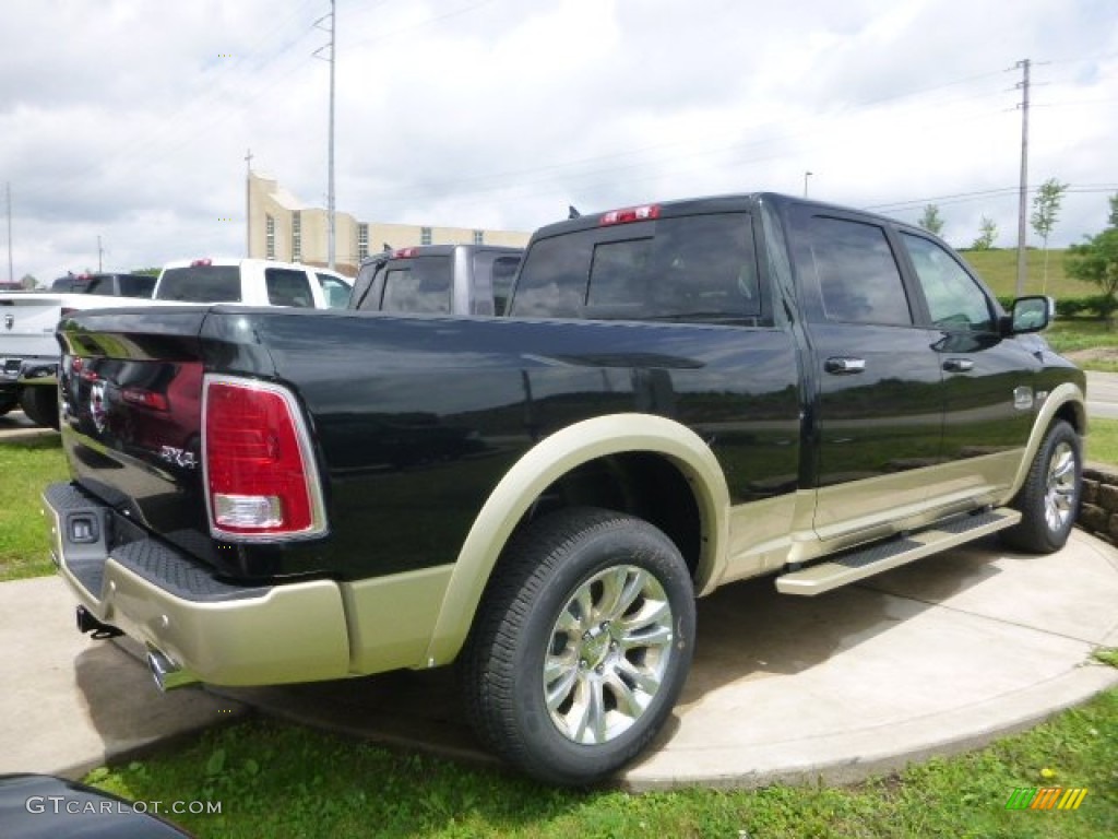 2015 1500 Laramie Long Horn Crew Cab 4x4 - Black Forest Green Pearl / Canyon Brown/Light Frost photo #6
