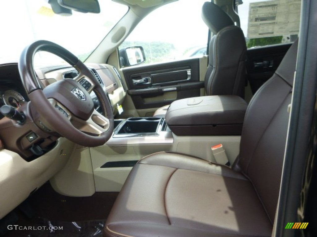 2015 1500 Laramie Long Horn Crew Cab 4x4 - Black Forest Green Pearl / Canyon Brown/Light Frost photo #12