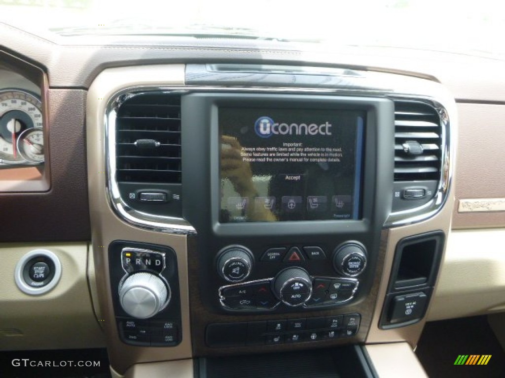 2015 1500 Laramie Long Horn Crew Cab 4x4 - Black Forest Green Pearl / Canyon Brown/Light Frost photo #14