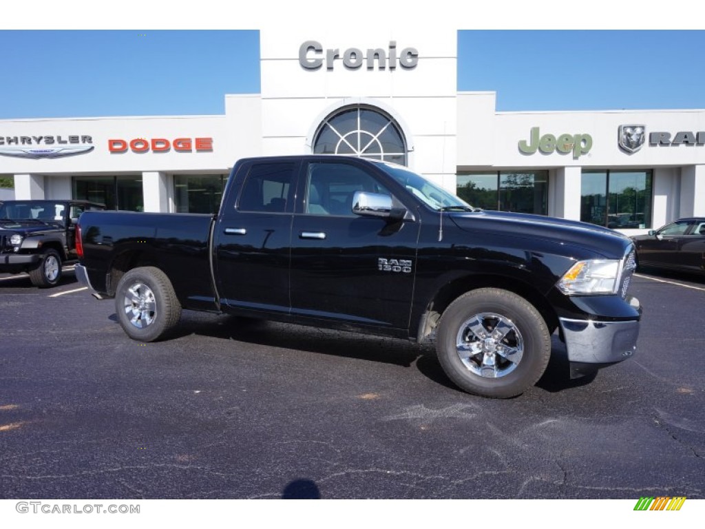 2015 1500 SLT Quad Cab - Black / Black/Diesel Gray photo #1