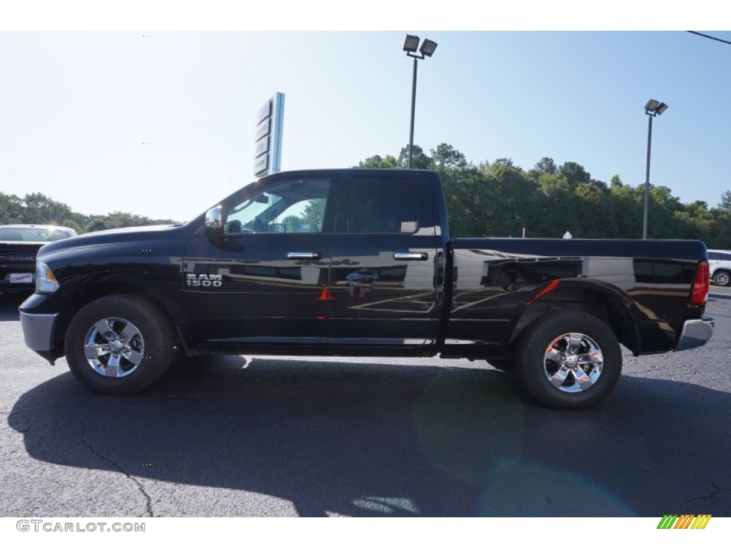 2015 1500 SLT Quad Cab - Black / Black/Diesel Gray photo #4