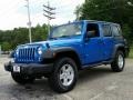 2015 Hydro Blue Pearl Jeep Wrangler Unlimited Sport 4x4  photo #1