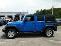 2015 Hydro Blue Pearl Jeep Wrangler Unlimited Sport 4x4  photo #3