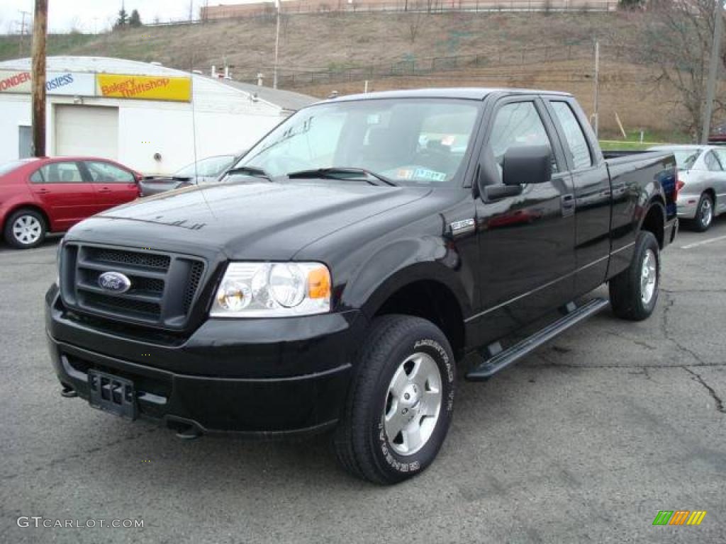 2006 F150 STX SuperCab 4x4 - Black / Medium/Dark Flint photo #7