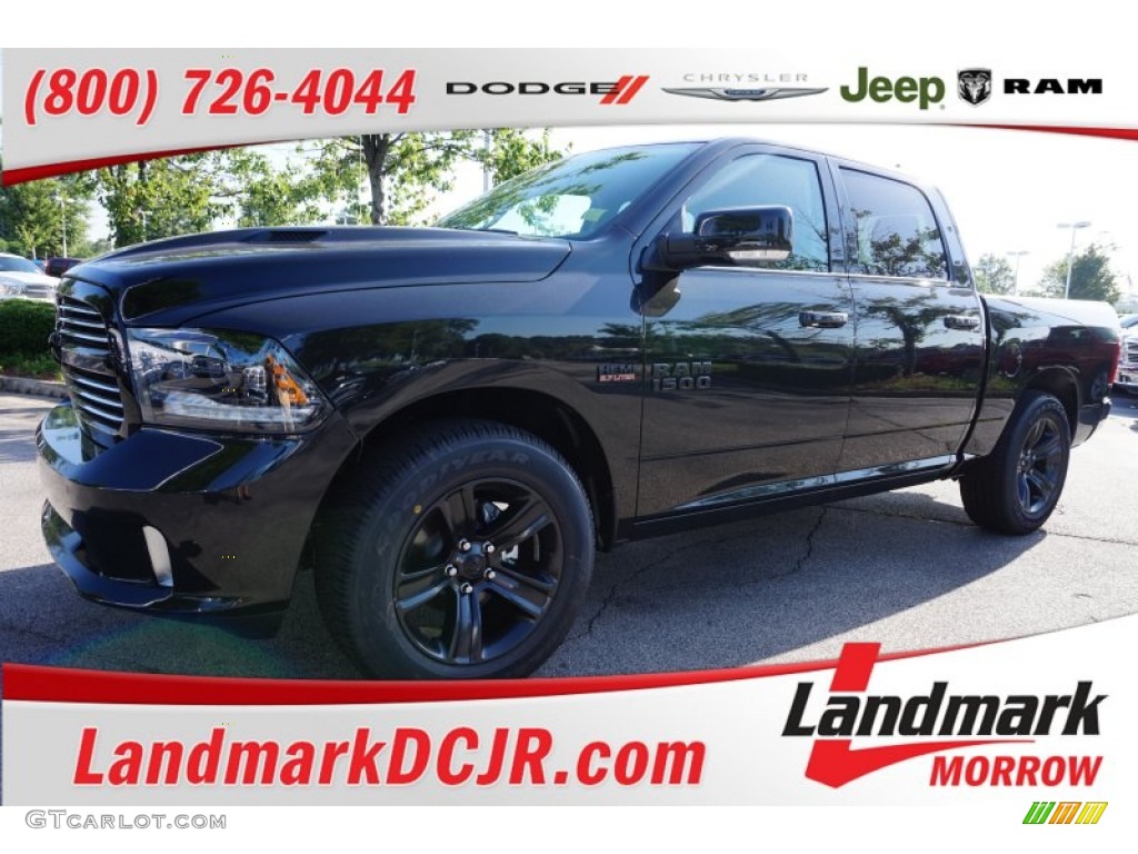 2015 1500 Sport Crew Cab - Brilliant Black Crystal Pearl / Black photo #1