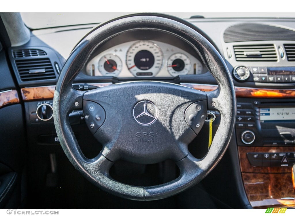 2003 Mercedes-Benz E 55 AMG Sedan Black Steering Wheel Photo #104841224