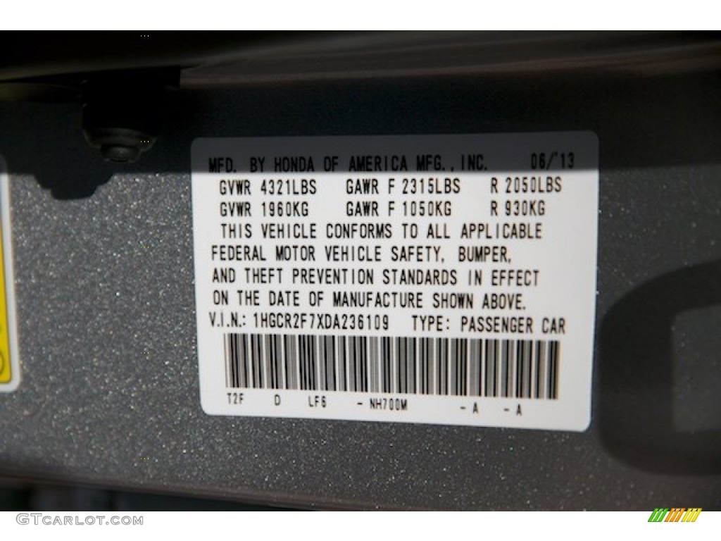 2013 Accord EX Sedan - Alabaster Silver Metallic / Black photo #34