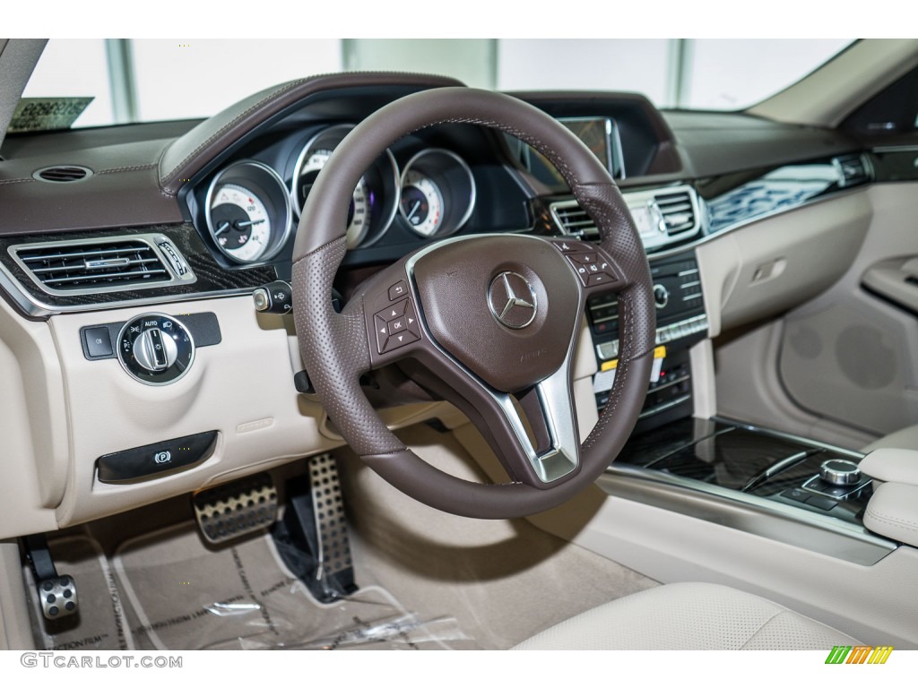 Silk Beige/Espresso Brown Interior 2016 Mercedes-Benz E 400 Sedan Photo #104844830