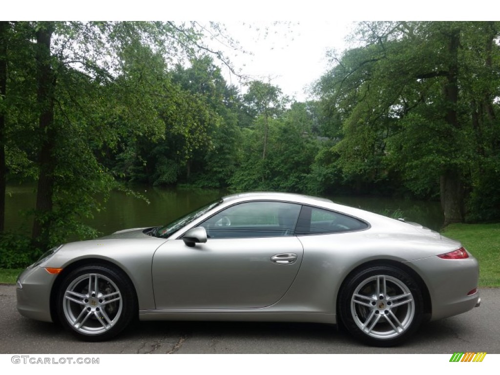 Platinum Silver Metallic 2012 Porsche New 911 Carrera Coupe Exterior Photo #104845169