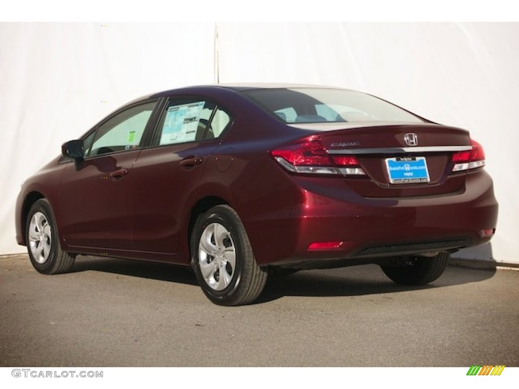 2015 Civic LX Sedan - Crimson Pearl / Beige photo #2