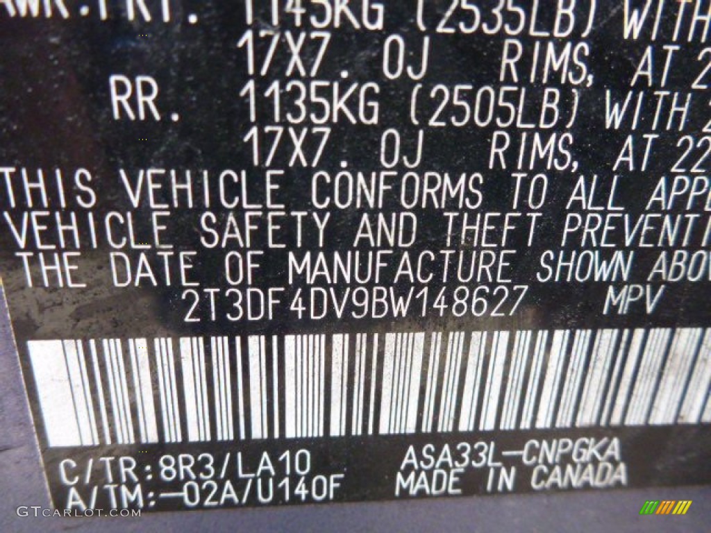 2011 RAV4 Limited 4WD - Pacific Blue Metallic / Ash photo #2