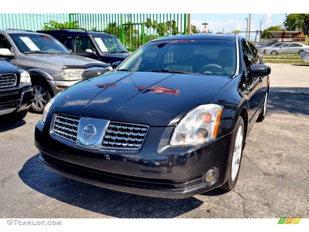 2004 Maxima 3.5 SL - Onyx Black / Frost Gray photo #3