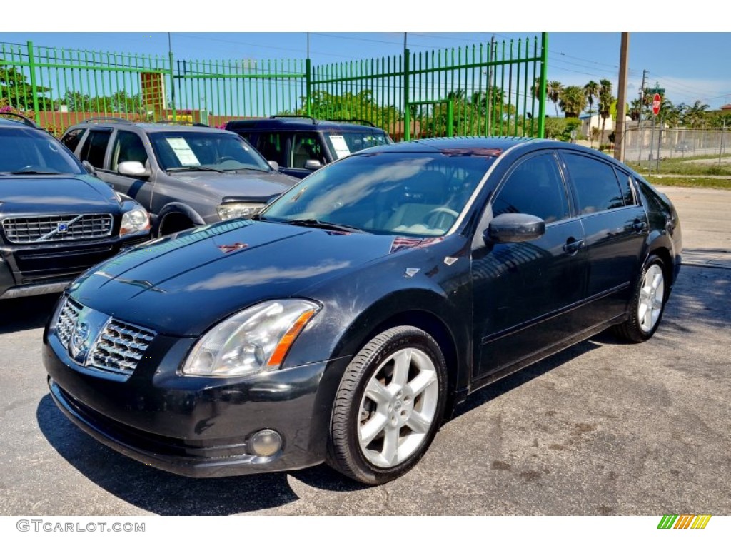 2004 Maxima 3.5 SL - Onyx Black / Frost Gray photo #4