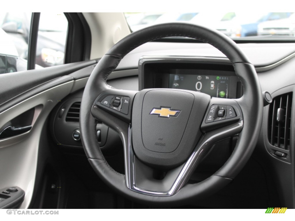 2015 Chevrolet Volt Standard Volt Model Jet Black/Dark Accents Steering Wheel Photo #104853321