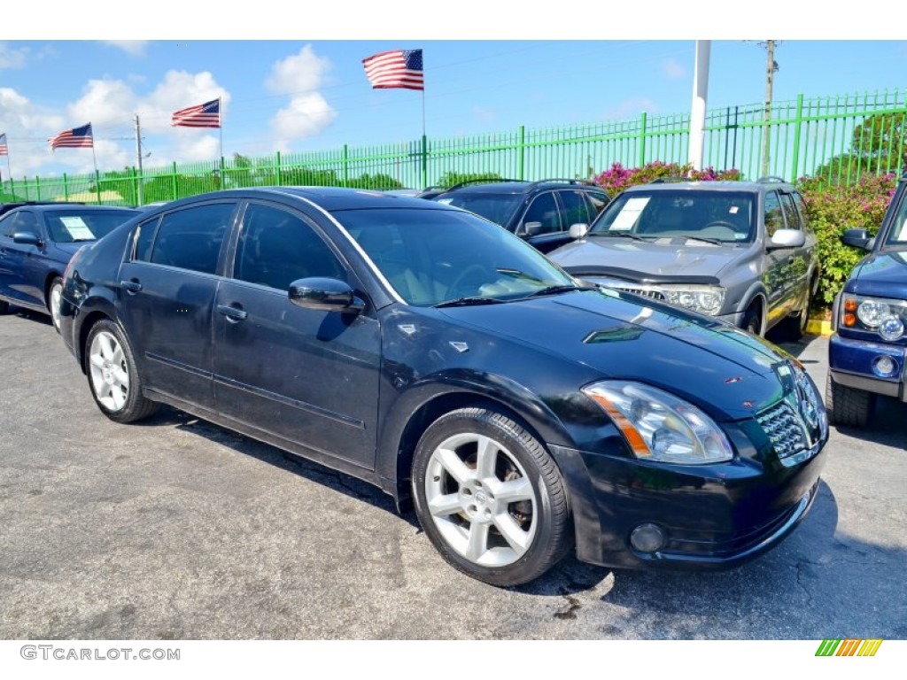 2004 Maxima 3.5 SL - Onyx Black / Frost Gray photo #32