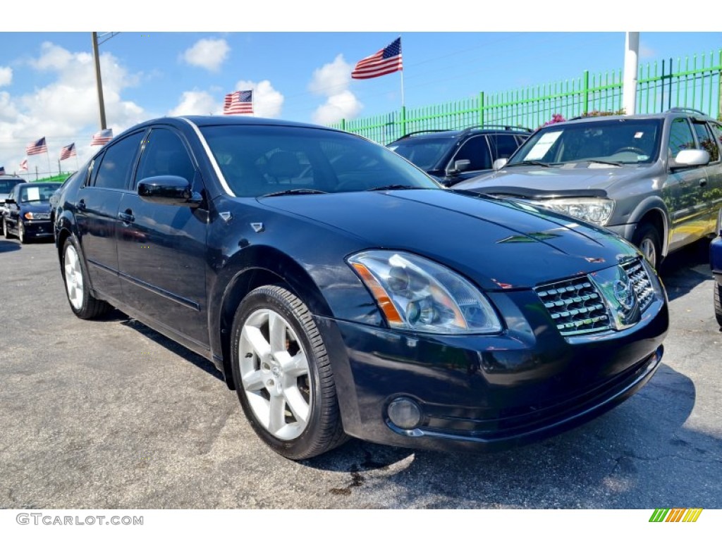 2004 Maxima 3.5 SL - Onyx Black / Frost Gray photo #33