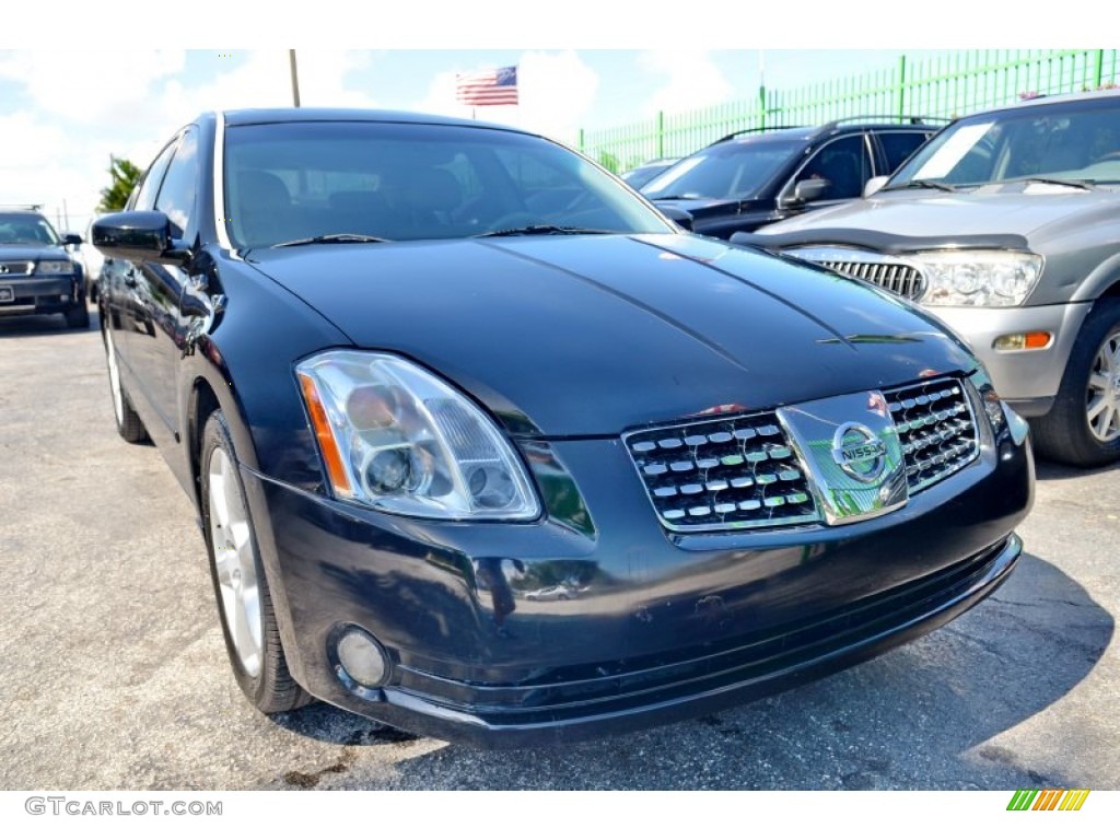 2004 Maxima 3.5 SL - Onyx Black / Frost Gray photo #34
