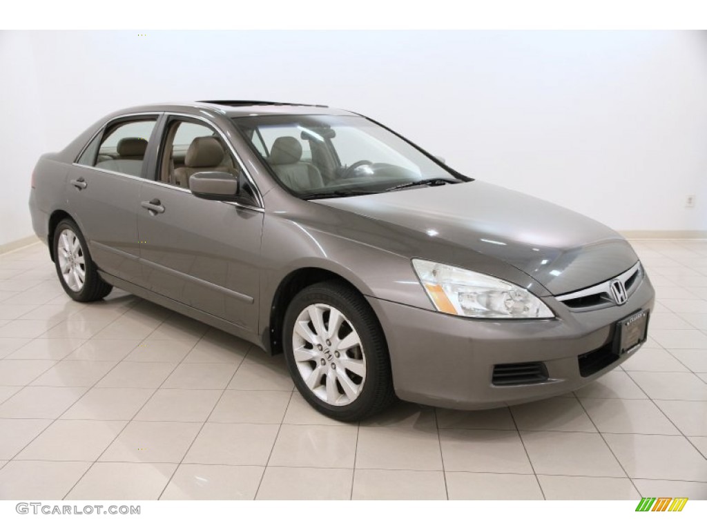 2007 Accord EX-L V6 Sedan - Carbon Bronze Pearl / Ivory photo #1
