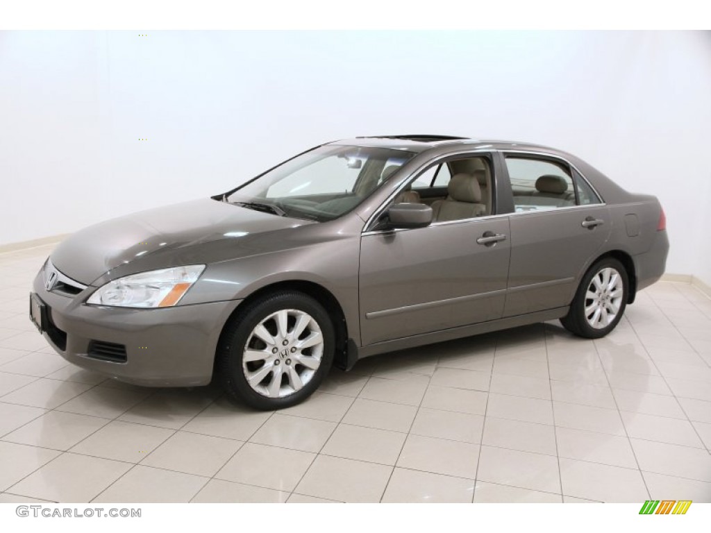 2007 Accord EX-L V6 Sedan - Carbon Bronze Pearl / Ivory photo #3