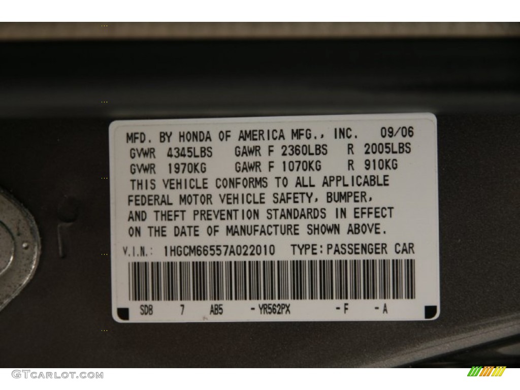 2007 Accord EX-L V6 Sedan - Carbon Bronze Pearl / Ivory photo #14