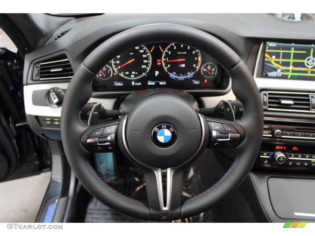 2015 BMW M5 Sedan Black Steering Wheel Photo #104857811