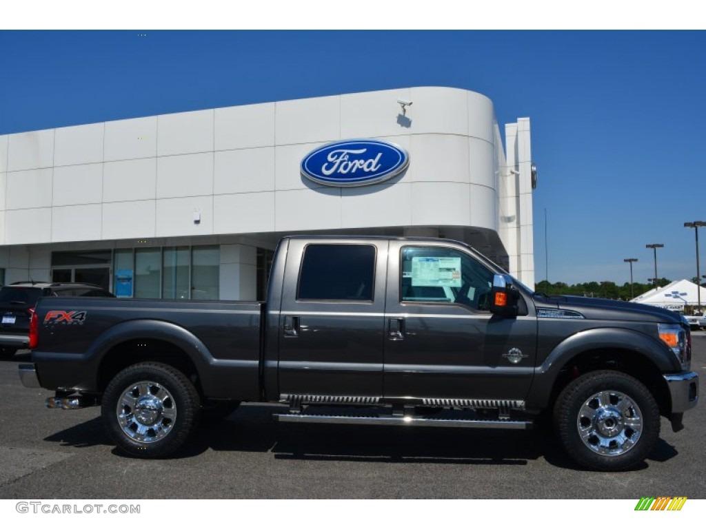 2016 F250 Super Duty Lariat Crew Cab 4x4 - Magnetic Metallic / Black photo #2