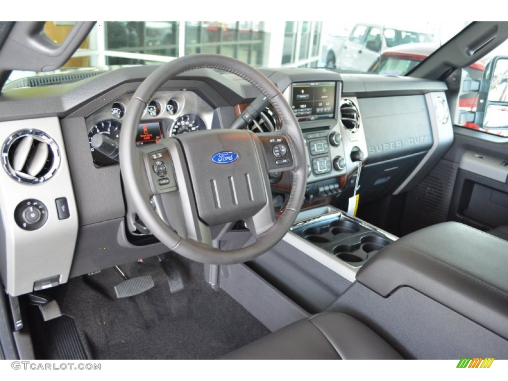 Black Interior 2016 Ford F250 Super Duty Lariat Crew Cab 4x4 Photo #104858324